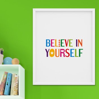 Preview of Believe in yourself printable poster - motivational words