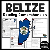 Belize Reading Comprehension Worksheet North America Count