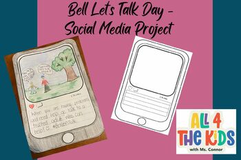 Preview of Bell Let's Talk Day Social Media Project - SEL - Reduce Mental Health Stigma