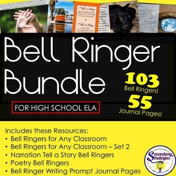 Preview of Bell Ringer Bundle For Any Classroom | Sets 1 & 2 | Narration | Poetry | Journal