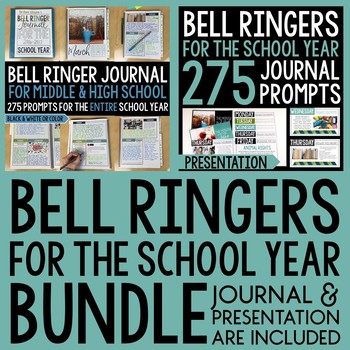 Preview of Bell Ringer Journal & Presentation for the Entire School Year BUNDLE