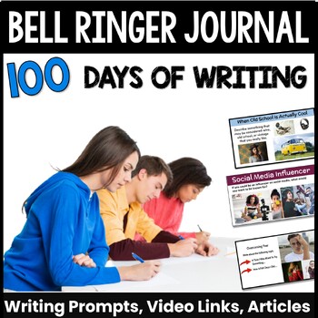 Preview of Writing Journal Prompts Bell Ringers for High School English & Middle ELA