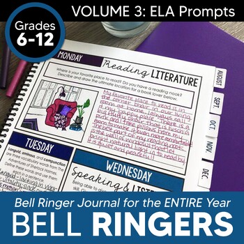 Preview of Bell Ringer Journal for the Entire School Year: 275 ELA Bell Ringers (VOLUME 3)