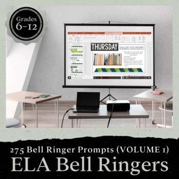 Preview of ELA Bell Ringer Prompts for Entire School Year: 275 Journal Prompts PRESENTATION