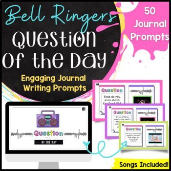 Preview of Bell Ringer for Middle School ELA Classroom Journal Prompts- 50 Prompts