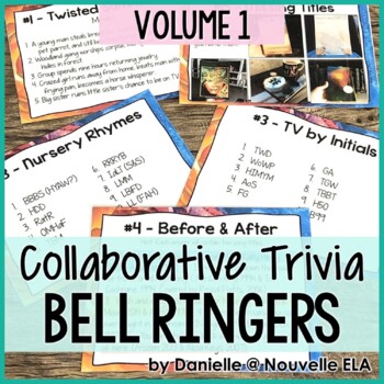 Preview of Bell Ringers - ELA Trivia and Classroom Community (Volume 1) - ELA Warm ups
