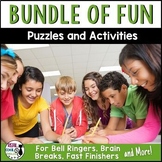 Bell Ringers, Early Finishers, Brain Breaks, and Fun Activ