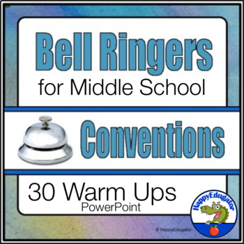 Preview of Bell Ringers Middle School ELA Conventions with Easel Assessment