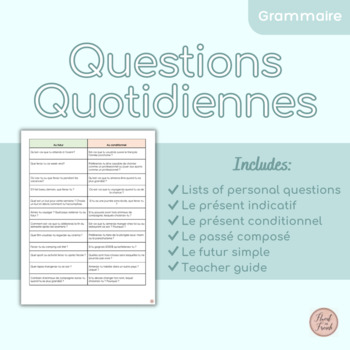 Preview of Questions quotidiennes: Prof du Jour Ice-breaker | Brise glace (FRENCH)