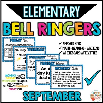 Preview of September Morning Work or Bell Ringers for GR 3 & 4 | Back to School Review