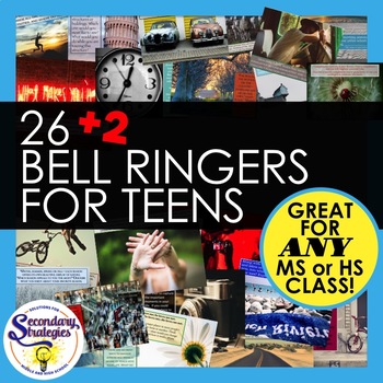Preview of Bell Ringers Writing Prompts For Any HS Class | Digital Distance Learning