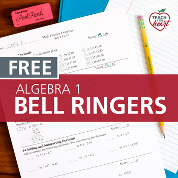 Preview of Bell Ringers for Algebra 1 Single Set (Review Practice)