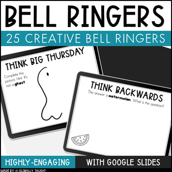 Preview of 25 Weekly Bell Ringers with Bell Work Template - Language Arts & Social Studies
