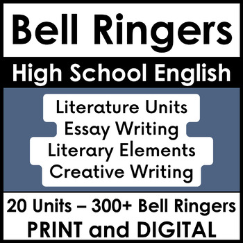 Preview of Bell Ringers for High School English, 9th Grade - 12th Grade, Literature, Essays