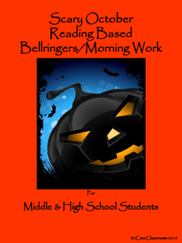 Preview of Bell Ringers for Middle & High School Students: October Themed
