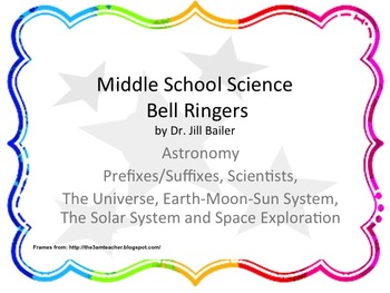 Preview of Bell Ringers for Middle School Astronomy