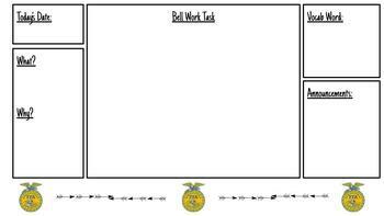 Preview of Bell Work Blank Slides Template for the Ag Classroom *EDITABLE*