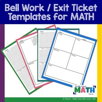 Preview of Bell Work / Exit Slip Template for MATH
