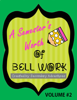 Preview of Bell Work Language Arts- A Semester's Worth #2
