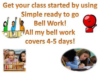 Preview of Bell Work More Matter
