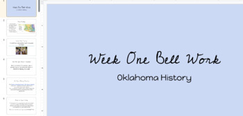 Preview of Bell Work - OK History 1st 9 weeks