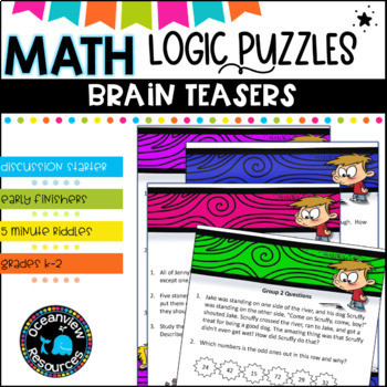 Preview of  Bell ringers, Math Logic puzzles, brain teasers  Set 1