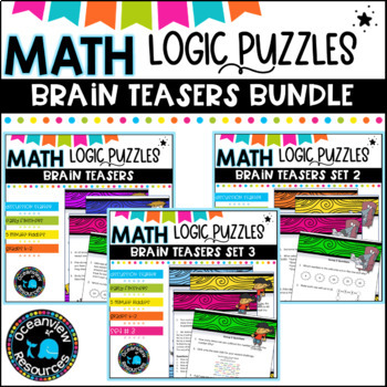 Preview of Bell ringers- Math logic games and brain teasers - Sets 1, 2 and 3 BUNDLE