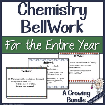 Preview of BellWork/ WarmUps Editable- For the Entire Year: Chemistry