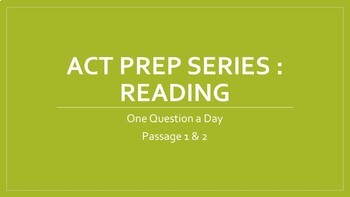 Preview of Bellringer ACT Prep - Reading (1 of 3)