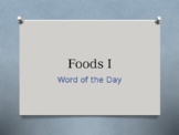 Bellringers WOTD (Word of the Day) for Food and Nutrition I