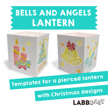 Preview of Bells and Angels Lantern: Templates for a pierced lantern with Christmas designs