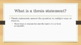 Bellwork - Five Days of Thesis Statement Practice