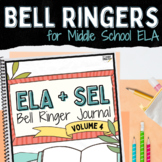 Bellwork Journal Prompts for Middle School ELA with SEL - 