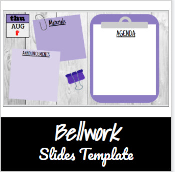 Preview of Bellwork Template Slides- Clipboard/Post-its