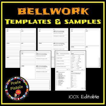 Preview of Bellwork Templates and Samples
