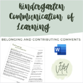 Belonging and Contributing Kindergarten Communication of L