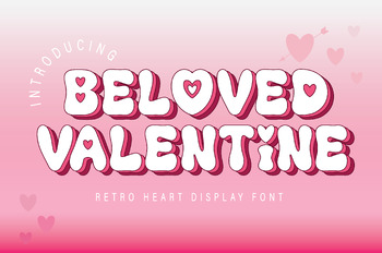 Preview of Beloved Valentine Font, Heart Decorate Font OTF