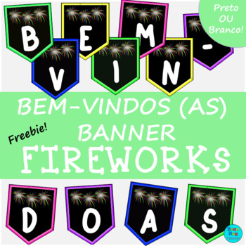 Preview of Bem-Vindos (as) Banner - Fogos de Artificio | Welcome Banner in Portuguese