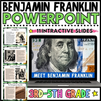 Preview of Ben Benjamin Franklin Inventions Biography PowerPoint for 3rd 4th 5th Grade