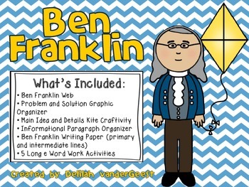 Preview of Ben Franklin {Mini-Unit with 5 Long e Word Work Activities}