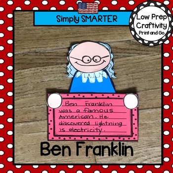 Preview of Ben Franklin Writing Cut and Paste Craftivity
