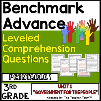 Preview of Benchmark Advance 3rd Grade Unit  1 Comprehension Questions | Printable