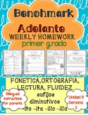 Benchmark Adelante 1st Grade UNIT 8 WK 2 Homework: sufijos
