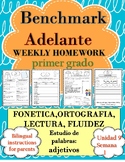 Benchmark Adelante 1st Grade UNIT 9 WK 1 Homework: Adjetivos