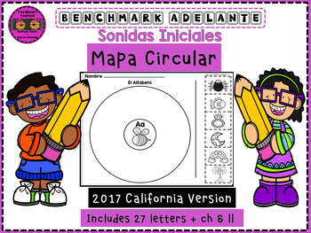 Preview of Benchmark Adelante 2017 California Kinder Sound Spelling Circle Maps (Spanish)