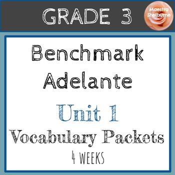 Preview of Benchmark Adelante Grade 3 Unidad 1 Activity Pack (4 weeks)