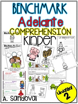 Preview of Benchmark Adelante KINDERGARTEN UNIT 2 Comprehension Sheets