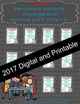 Preview of Benchmark Adelante Kinder Morning Work Units 1-10 Bundle (Digital & Printable)