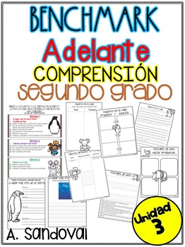 Preview of Benchmark Adelante SECOND GRADE UNIT 3 Comprehension Sheets