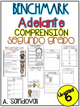 Preview of Benchmark Adelante SECOND GRADE UNIT 6 Comprehension Sheets